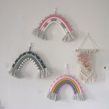 handmade rainbow knitted wall art decoration