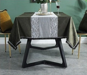 The Royal Lux Olive Velvet Tablecloths