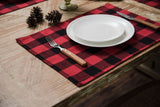 RED tartan check style placemats set of four