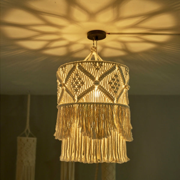 handmade bohemia thread knitted lampshade