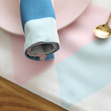Pink & blue waterproof placemat set of four