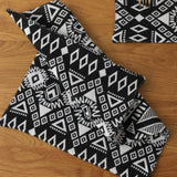 Black and white boho placemats set of four