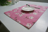 pink floral placemat set of four