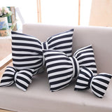 Black and White Stripe Bow Cushion  with filling