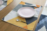 yellow triangle waterproof placemat set of 4