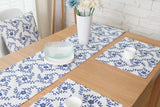 blue floral print placemat set of four