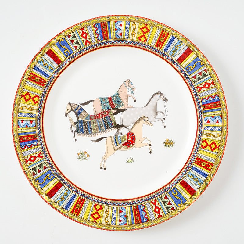 Luxurious Royal Horse Bone China Ceramic Teacup and Dinnerware Set