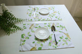 bird and flower print placemat set of four