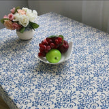 Classic Blue Floral Tablecloth