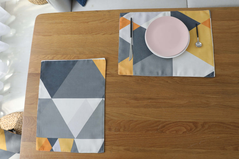 yellow triangle waterproof placemat set of 4