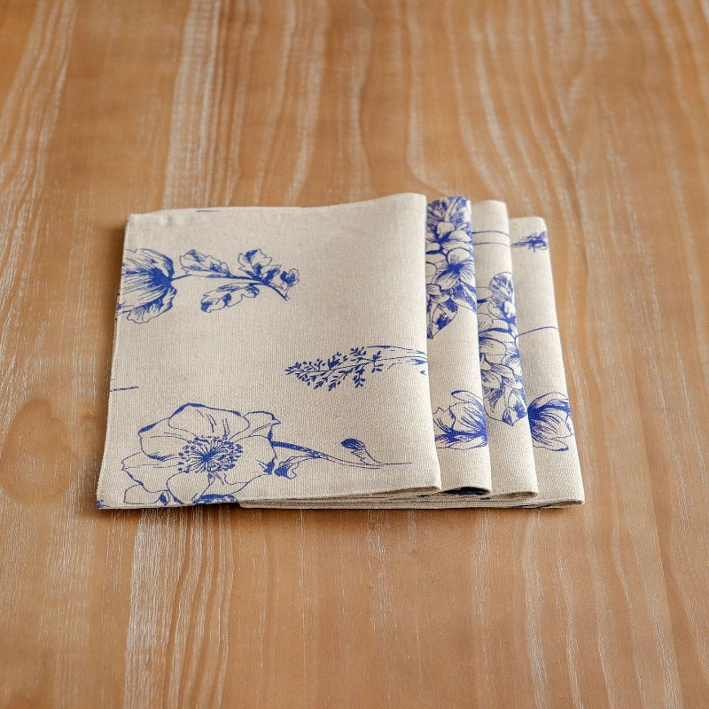 blue bees and floral placemat set of 4