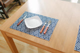 Traditional Japanese style Fish Scale Print Placemat Set of four