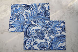 blue & white floral waterproof placemat set of 4