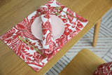 classic Red & White Floral Placemat set of four