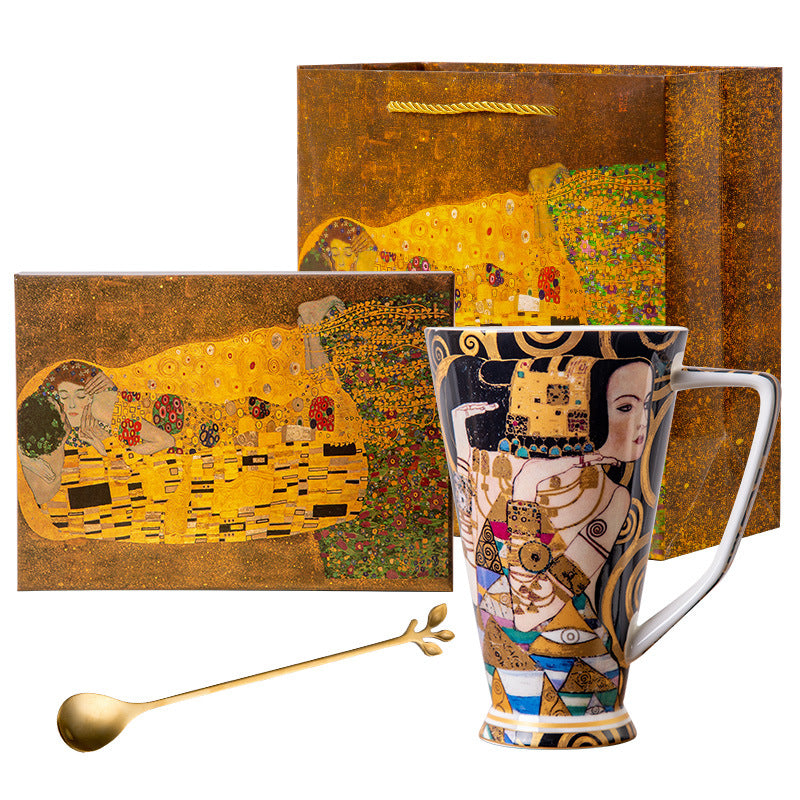 Gustav Klimt Artworks Painting  Bone China  Mug Set with Gift Packaging