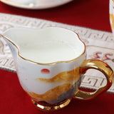 Sunrise On The Mountain Oriental Bone China Ceramic Teacup Set
