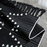 Black & white handmade cotton  rug