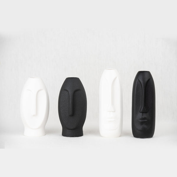 Face Vase Black & White Set of Four